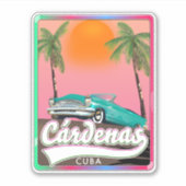Sticker Cárdenas Cuba poster de voyage vintage (Devant)