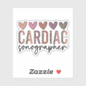 Sticker Cardiac Sonographe Cadeau, Sonographie Cardiaque (Feuille)