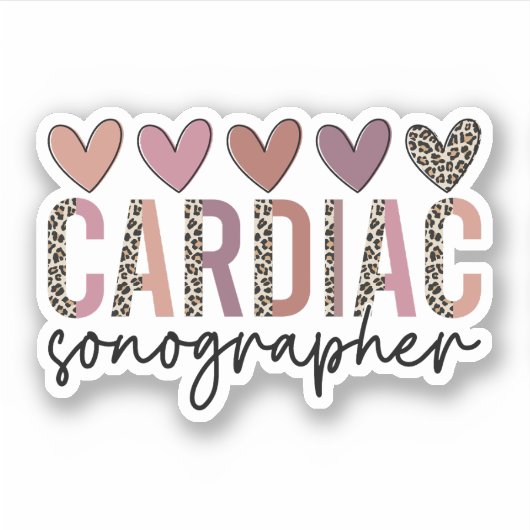 Sticker Cardiac Sonographe Cadeau, Sonographie Cardiaque (Devant)