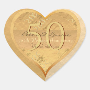 Sticker cardiaque du 50e anniversaire du Mariage