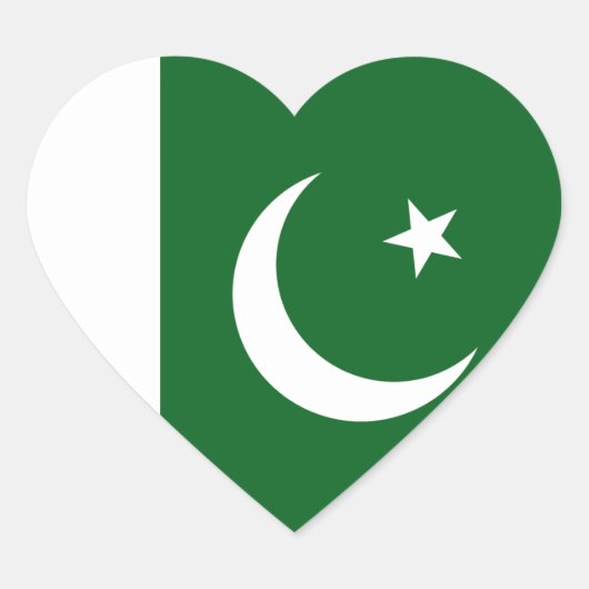 Sticker cardiaque du drapeau pakistanais (Devant)