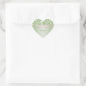 Sticker cardiaque rose et vert Damask floral 1,5 p (Sac)