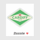 Sticker Cardiff Wales Vintage (Feuille)