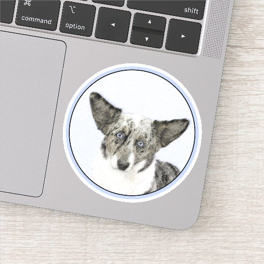 Sticker Cardigan Welsh Corgi Peinture - Art Chien original (Détail)