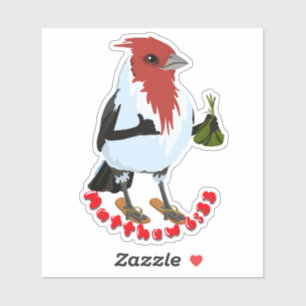 Sticker CARDINAL À CRÊTE ROUGE D'HAWAÏ—verset biblique