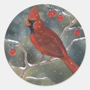Sticker Cardinal Christmas
