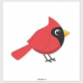 Sticker Cardinal Rouge Cardinal Cardinal aux Fleurs (Feuille)