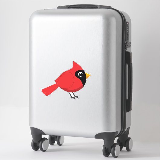 Sticker Cardinal Rouge Cardinal Cardinal aux Fleurs (Sur valise)