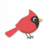 Sticker Cardinal Rouge Cardinal Cardinal aux Fleurs (Devant)