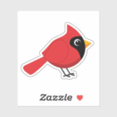 Sticker Cardinal Rouge Cardinal Cardinal aux Fleurs (Feuille)