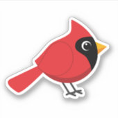 Sticker Cardinal Rouge Cardinal Cardinal aux Fleurs (Devant)