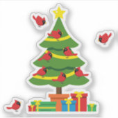 Sticker Cardinaux rouges - Merrier de Noël passé ensemble (Devant)