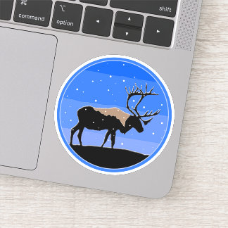 Sticker Caribou en hiver - Art original de la faune