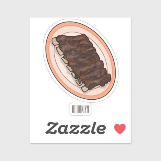 Sticker Caricature à côtes courtes (Feuille)