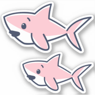 Sticker Caricature à main rose Baby Shark
