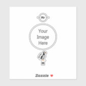 Sticker Caricature adorable à poils cor debout (Feuille)