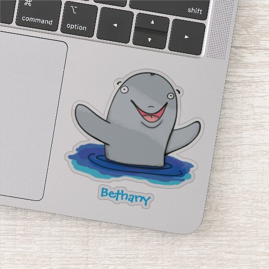 Sticker Caricature adorable de marsouin (Détail)