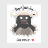 Sticker Caricature amusante de buffle d'eau courante (Feuille)