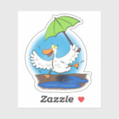 Sticker Caricature amusante de canard dansant (Feuille)