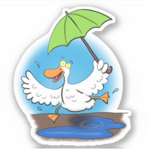 Sticker Caricature amusante de canard dansant