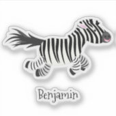 Sticker Caricature amusante de zèbre (Devant)