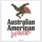 Sticker Caricature australienne de superhéros (Feuille)