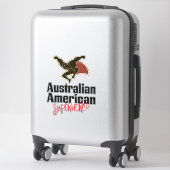Sticker Caricature australienne de superhéros (Sur valise)