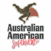 Sticker Caricature australienne de superhéros (Devant)