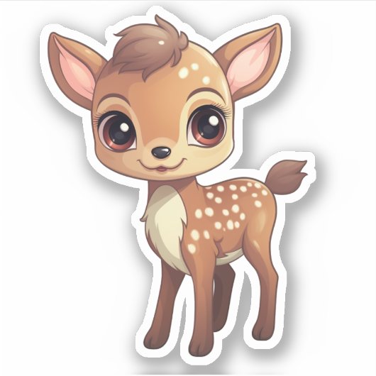 Sticker Caricature cerf de bébé (Devant)