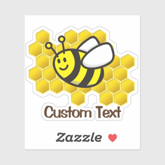 Sticker Caricature d'abeille (Feuille)
