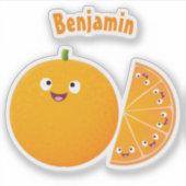 Sticker Caricature d'agrumes d'orange (Devant)