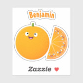 Sticker Caricature d'agrumes d'orange (Feuille)