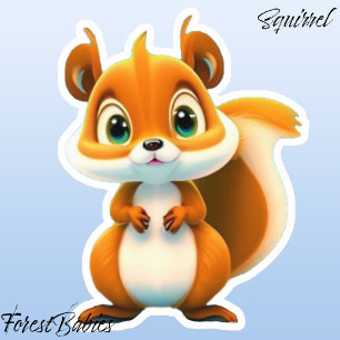 Sticker Caricature d'animal de bois de l'écureuil des enfa