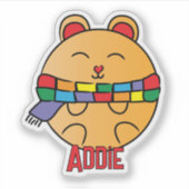 Sticker Caricature d'animal d'hiver mignon Hamster personn (Devant)