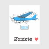 Sticker Caricature d'avion à voilure fixe (Feuille)