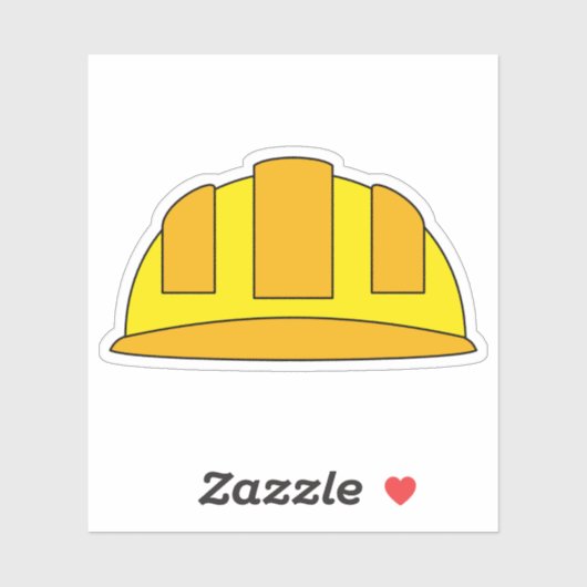 Sticker Caricature de Casquette dur jaune (Feuille)