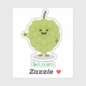 Sticker Caricature de chérimoya à la crème anglaise (Feuille)