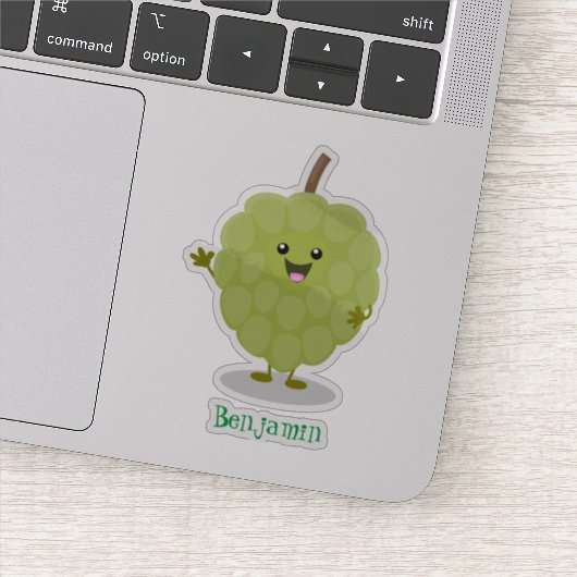 Sticker Caricature de chérimoya à la crème anglaise (Détail)