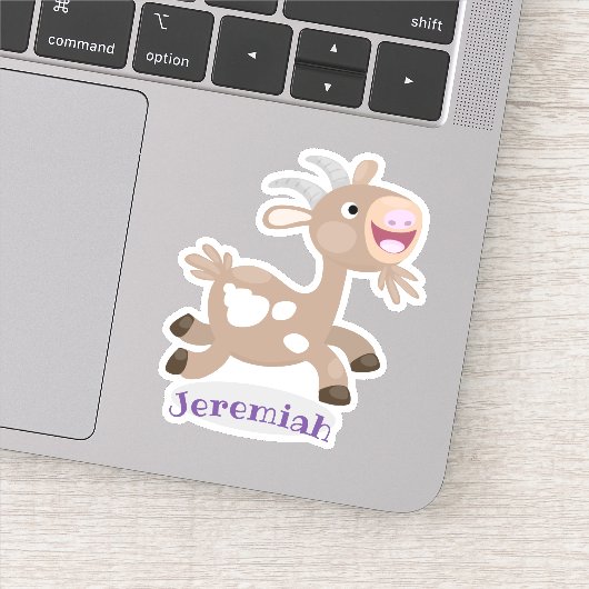 Sticker Caricature de chèvre billy joyeux (Détail)