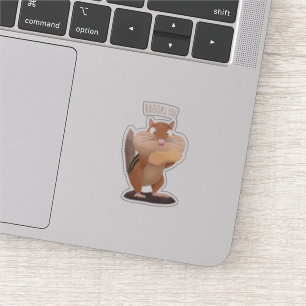 Sticker Caricature de chipmunk à grosses joues mignonnes