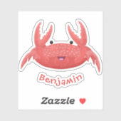 Sticker Caricature de crabe rouge cuite (Feuille)