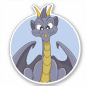 Sticker Caricature de dragon violet Custom-Cut Vinyl Stick (Devant)