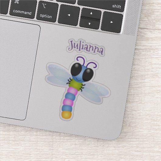 Sticker Caricature de dragonfly joyeux mignon (Détail)