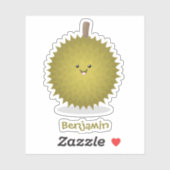 Sticker Caricature de durian joyeux (Feuille)