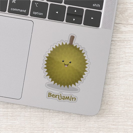 Sticker Caricature de durian joyeux (Détail)