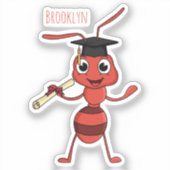 Sticker Caricature de fourmi rouge joyeux (Recto)