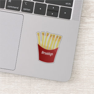 Sticker Caricature de frites Cute kawaii fast food