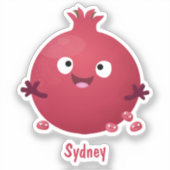 Sticker Caricature de fruits à la grenade joyeux (Recto)