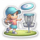 Sticker Caricature de golf de Little Girl (Recto)