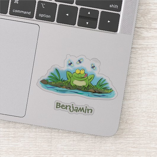 Sticker Caricature de grenouille vert mignon (Détail)